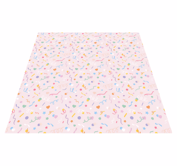 Tapis vinyle bébé confettis de fête colorés - TenStickers