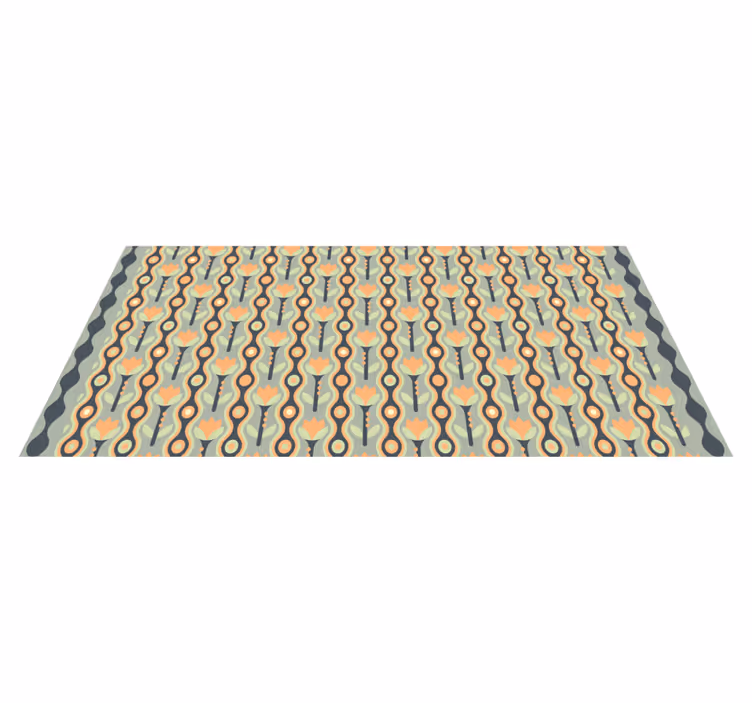 Tapis vinyle ado motif floral stylisé - TenStickers