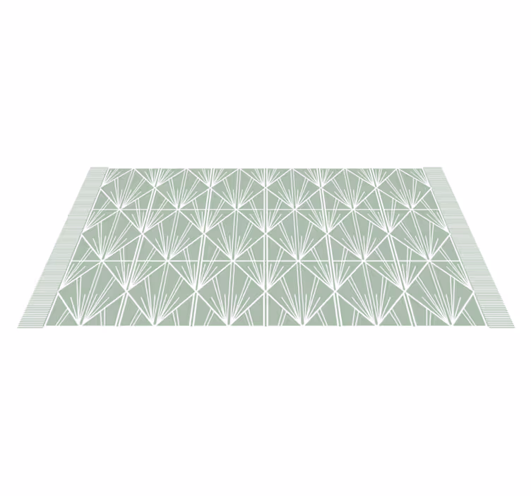 Tapis vinyle carreaux de ciment motif feuilles géométriques - TenStickers