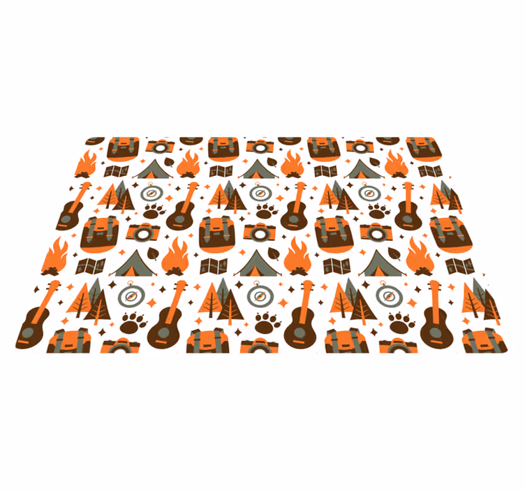 Tapis vinyle autres tapis icônes de camping d'aventure - TenStickers