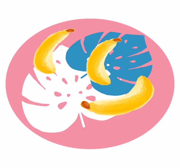 Tapis vinyle cuisine motif banane tropicale - TenStickers