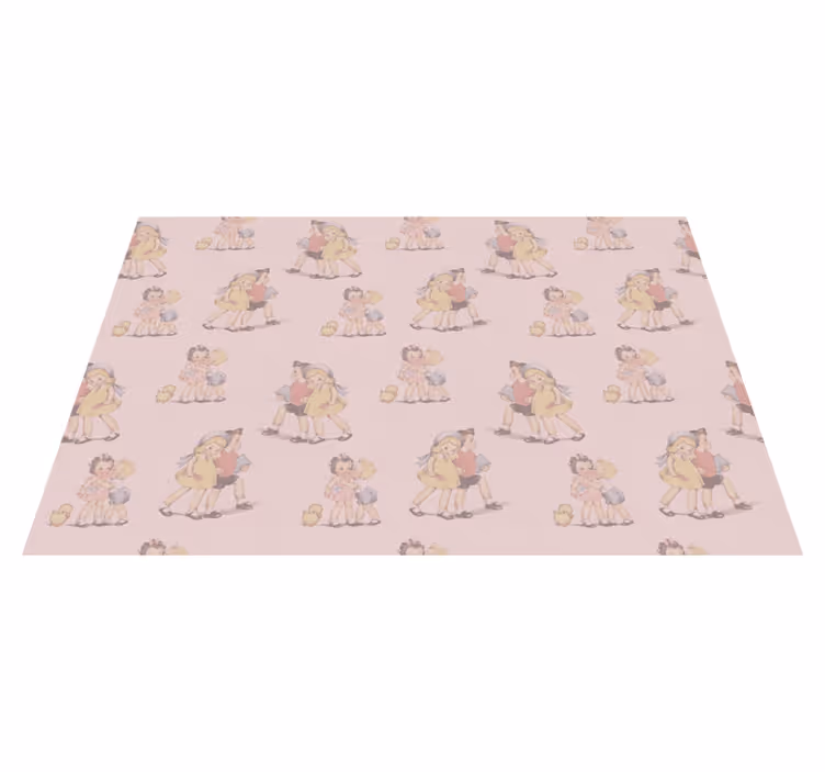 Tapis vinyle pour enfants amis rétro et ludiques - TenStickers