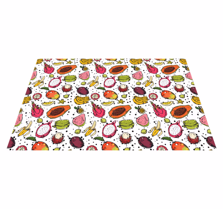 Tapis vinyle plantes motif de fruits tropicaux - TenStickers