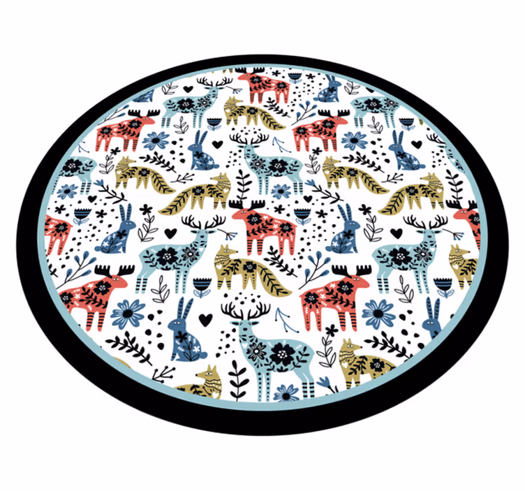 Tapis vinyle bébé motifs d'animaux colorés - TenStickers