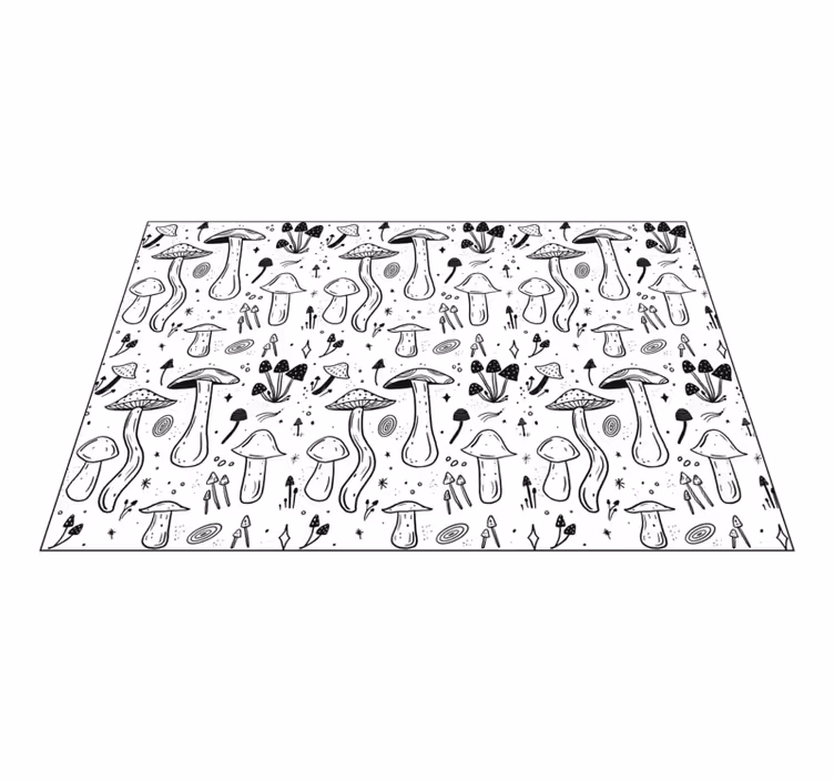 Tapis vinyle nature fantaisie aux champignons - TenStickers