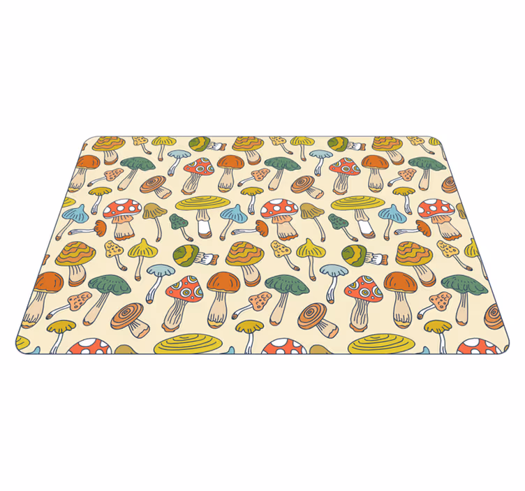 Tapis vinyle cuisine illustration de champignon animé - TenStickers