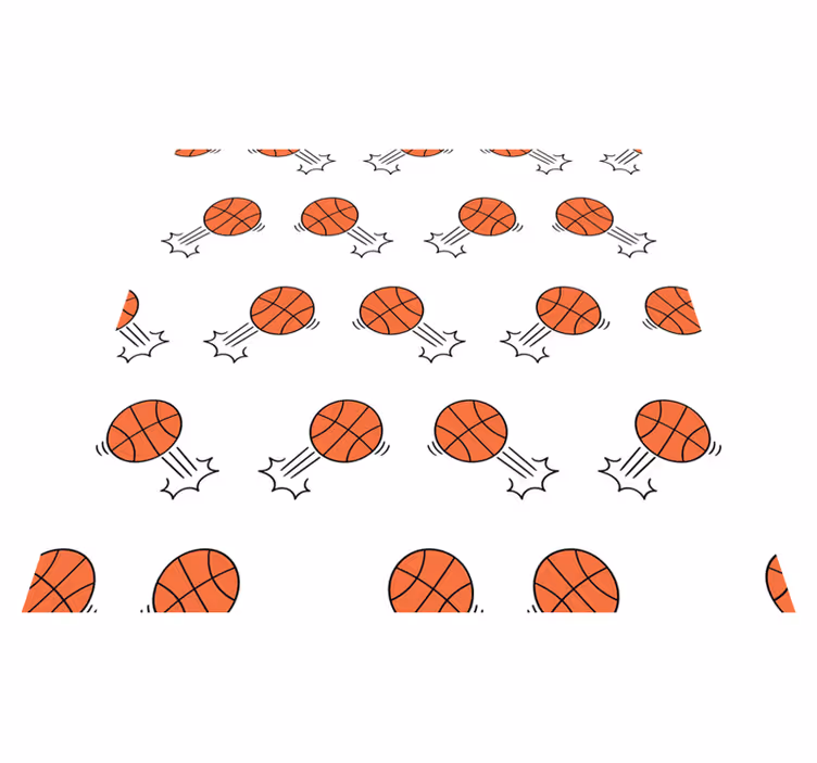 Tapis vinyle ballons basket dessinés à la main - TenStickers