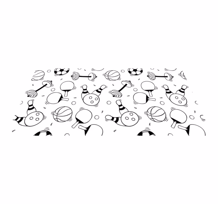 Tapis vinyle jeux icônes de sports actifs - TenStickers
