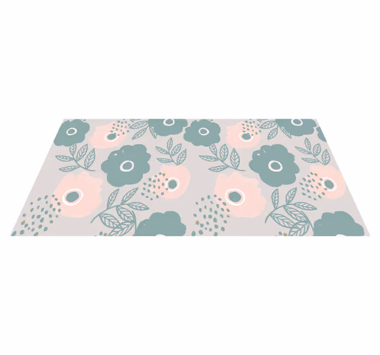 Tapis vinyle plantes élément de feuille florale - TenStickers