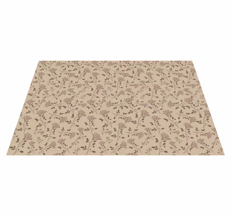 Tapis vinyle plantes motif floral subtil - TenStickers