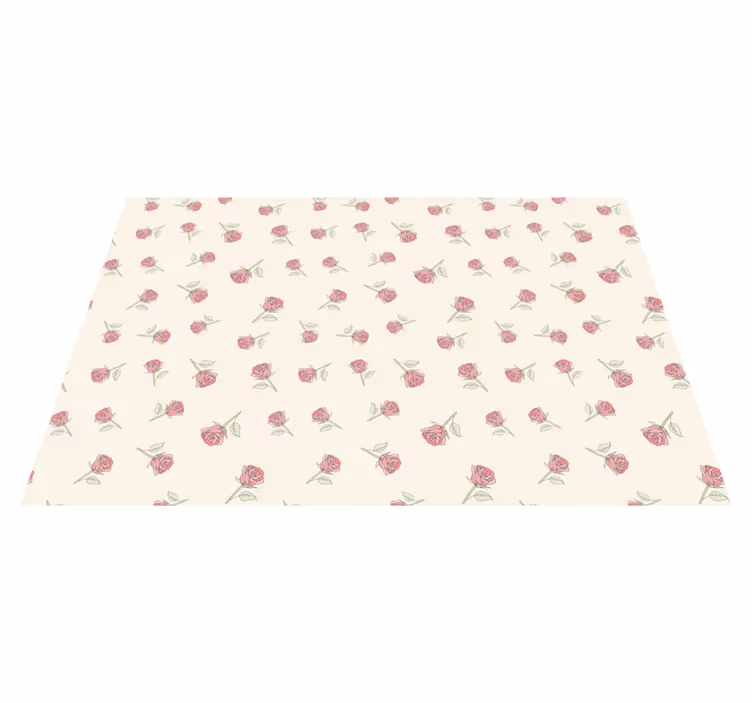 Tapis vinyle plantes charmant motif de rose - TenStickers