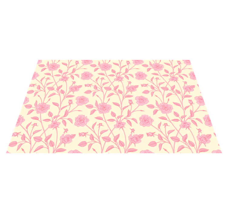 Tapis vinyle plantes charmante flore rose - TenStickers