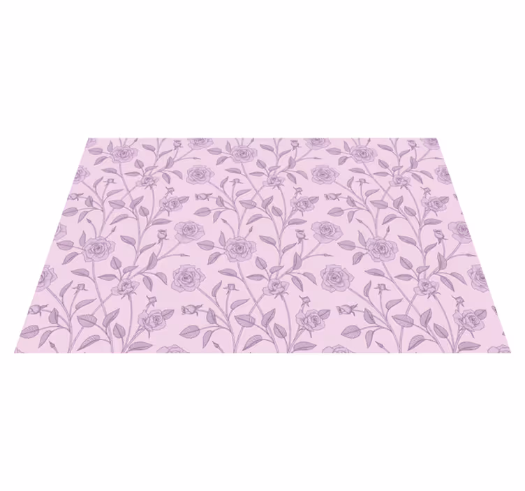 Tapis vinyle plantes motif floral lavande - TenStickers