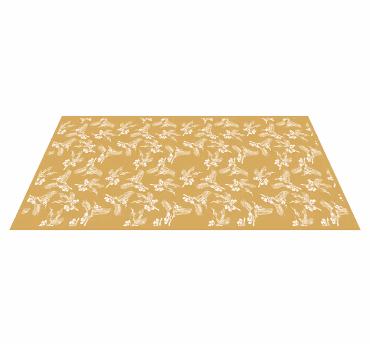 Tapis vinyle nature fleurs de colibris élégantes - TenStickers