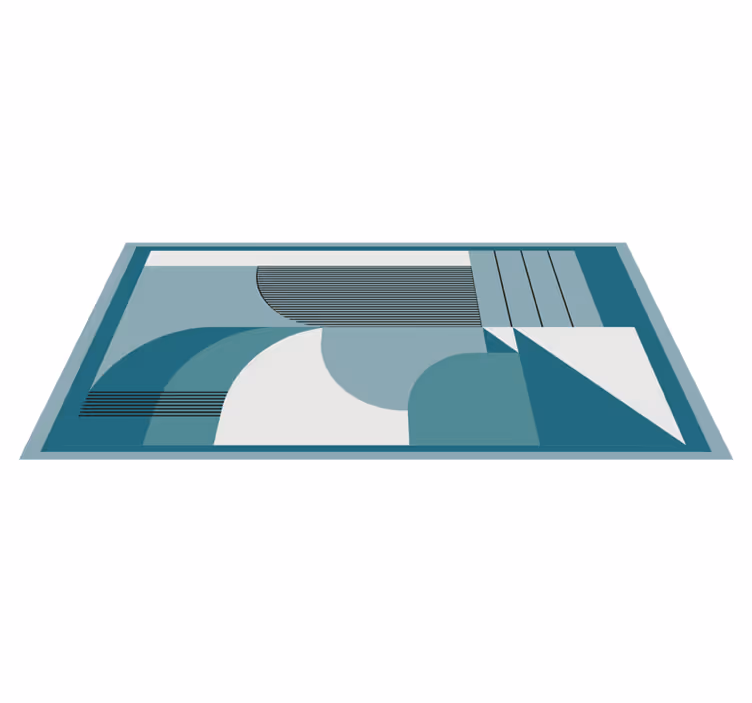 Tapis vinyle moderne Design urbain géométrique bleu - TenStickers