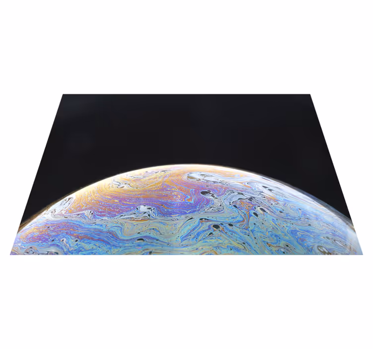 Tapis vinyle salon sphère de couleur cosmique - TenStickers