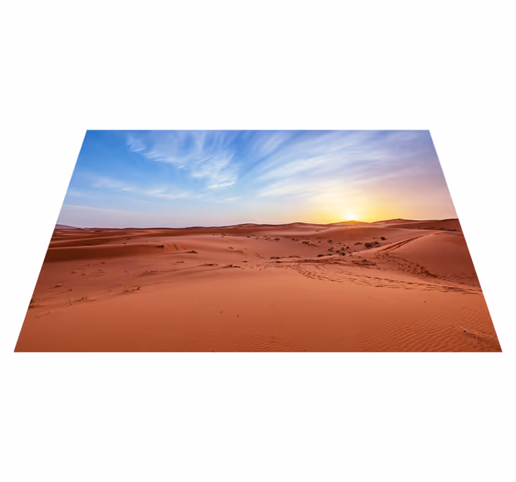 Tapis vinyle chambre Désert devant un lever de soleil - TenStickers