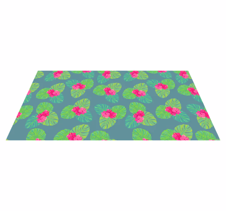 Tapis vinyle plantes composition florale exotique - TenStickers