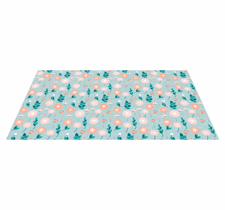 Tapis vinyle plantes motif floral printanier - TenStickers