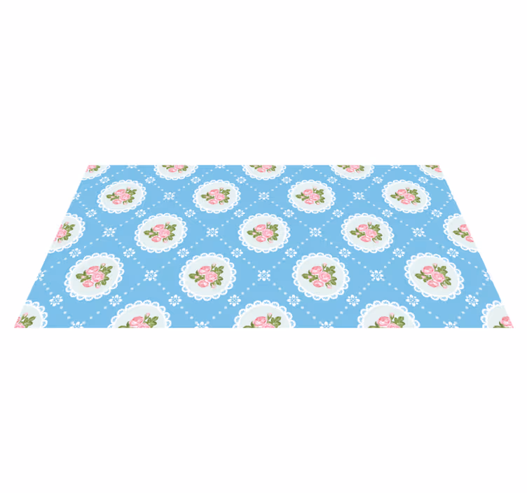 Tapis rétro motif de dentelle florale - TenStickers