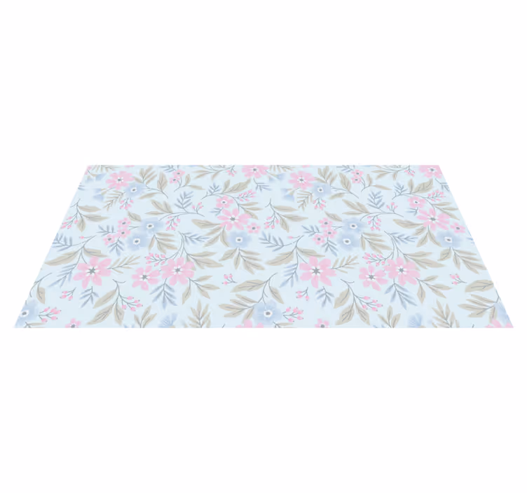 Tapis vinyle plantes motif floral pastel - TenStickers