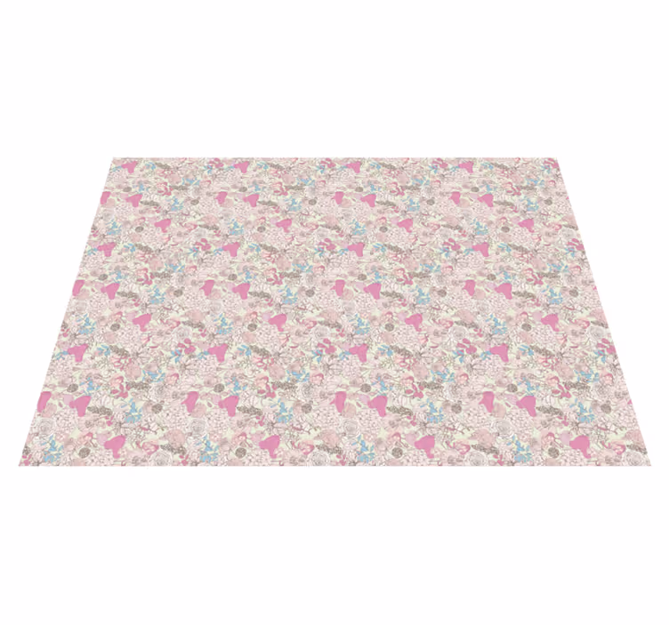 Tapis vinyle plantes motif de glace florale - TenStickers