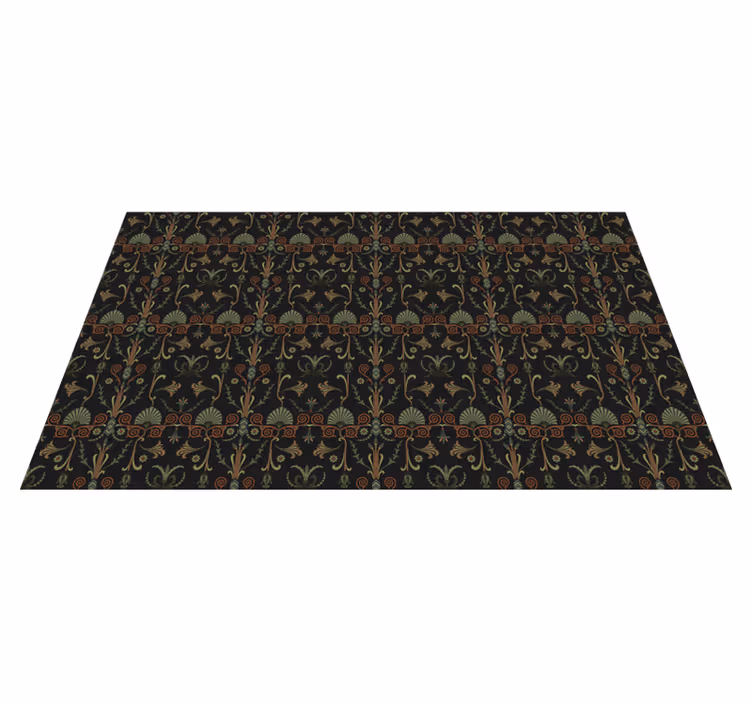 Tapis vinyle vintage motifs botaniques ornés - TenStickers