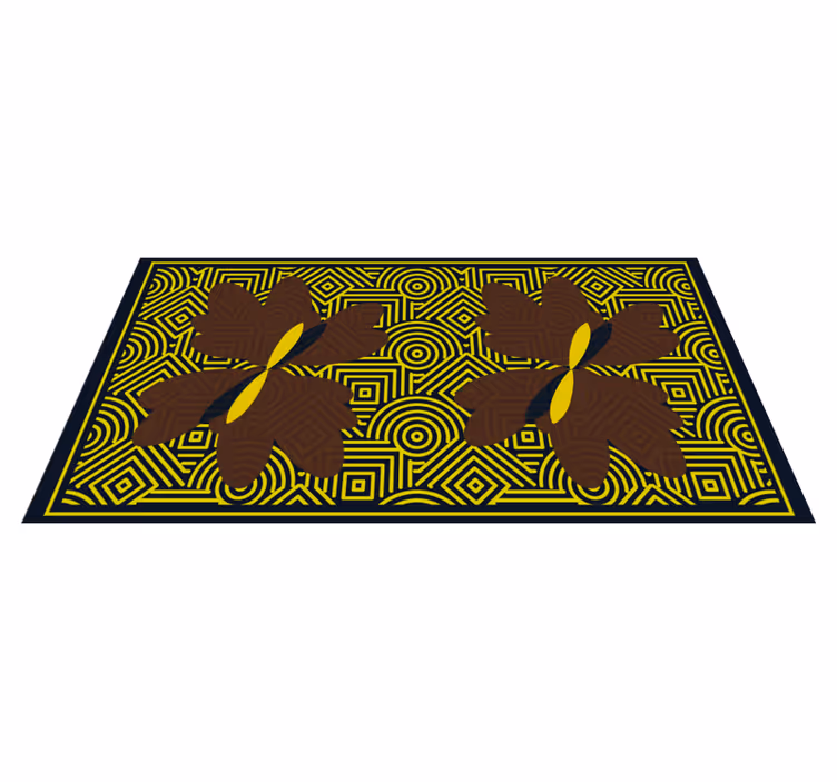 Tapis vinyle géométrique contraste floral géométrique - TenStickers
