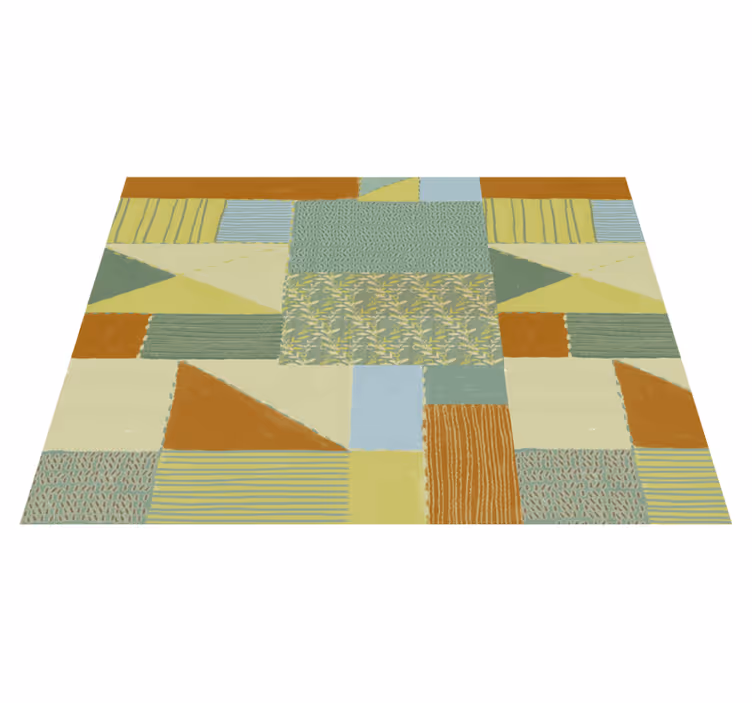 Tapis vinyle patchwork de triangles colorés - TenStickers