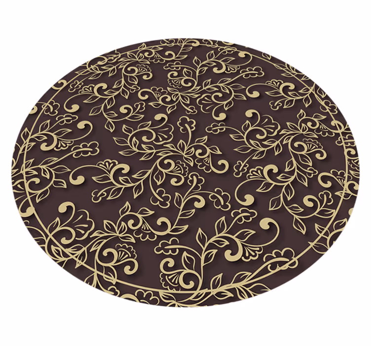 Tapis vinyle moderne Style de feuilles d'arbre doré - TenStickers