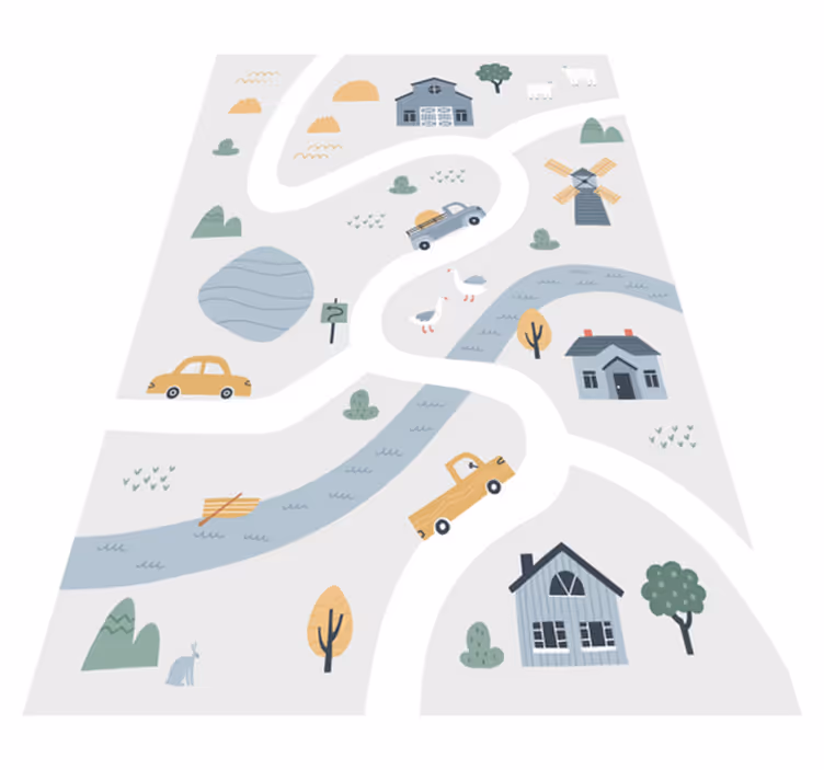 Tapis vinyle autouroute conception de route ludique - TenStickers