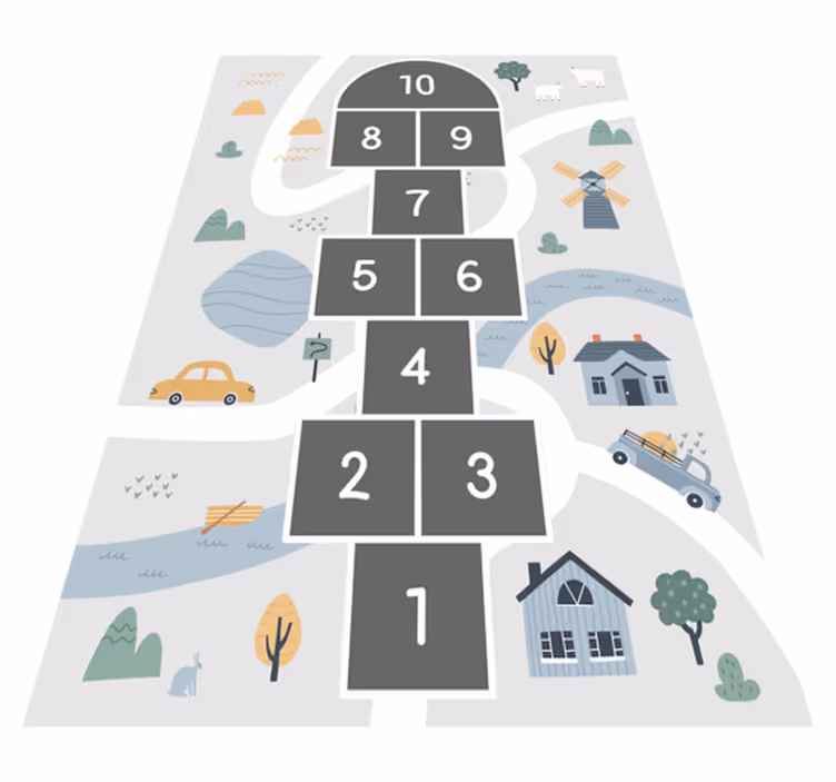 Tapis vinyle jeux conception ludique de marelle - TenStickers