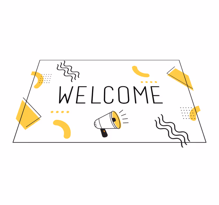 Tapis vinyle citation bonjour et bienvenue - TenStickers