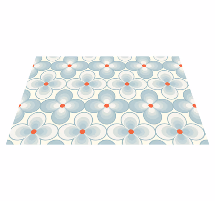 Tapis vinyle floral motif géométrique - TenStickers