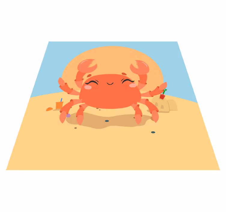 Tapis vinyle animal Crabe rouge hilarant - TenStickers