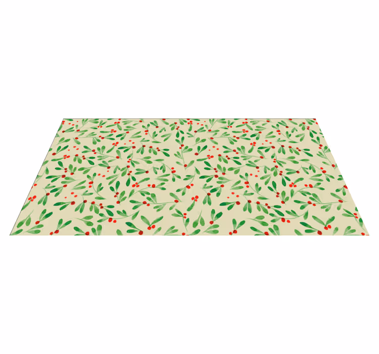 Tapis vinyle noël motif de baies de vacances - TenStickers