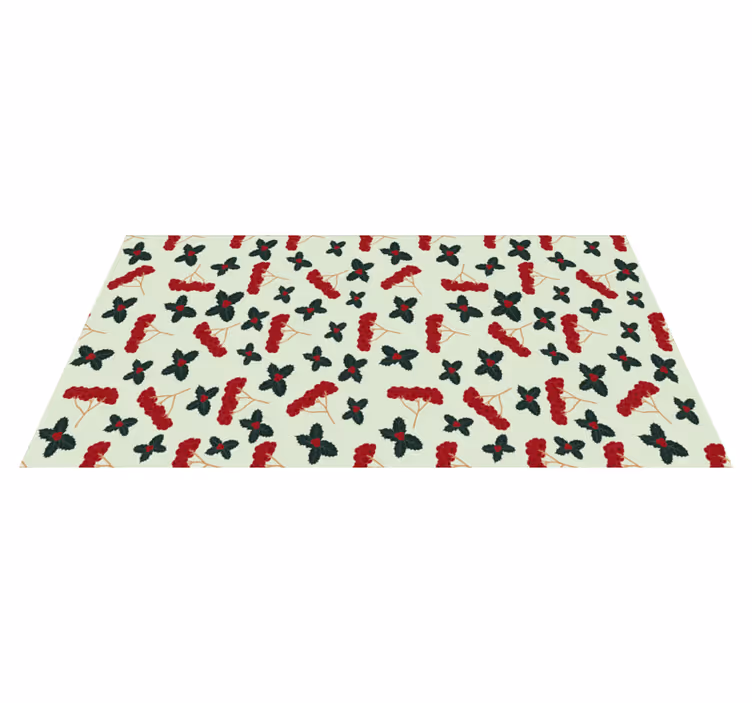 Tapis vinyle plantes motif de feuilles de baies - TenStickers
