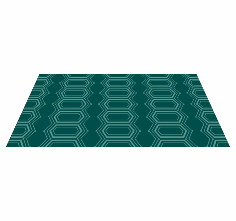 Tapis vinyle géométrique motif géométrique émeraude - TenStickers