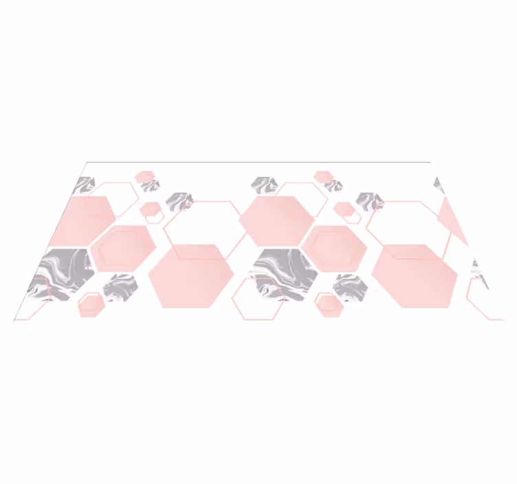 Tapis mosaique vinyle hexagones marbrés - TenStickers