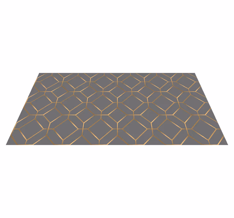 Tapis vinyle géométrique hexagones superposés - TenStickers