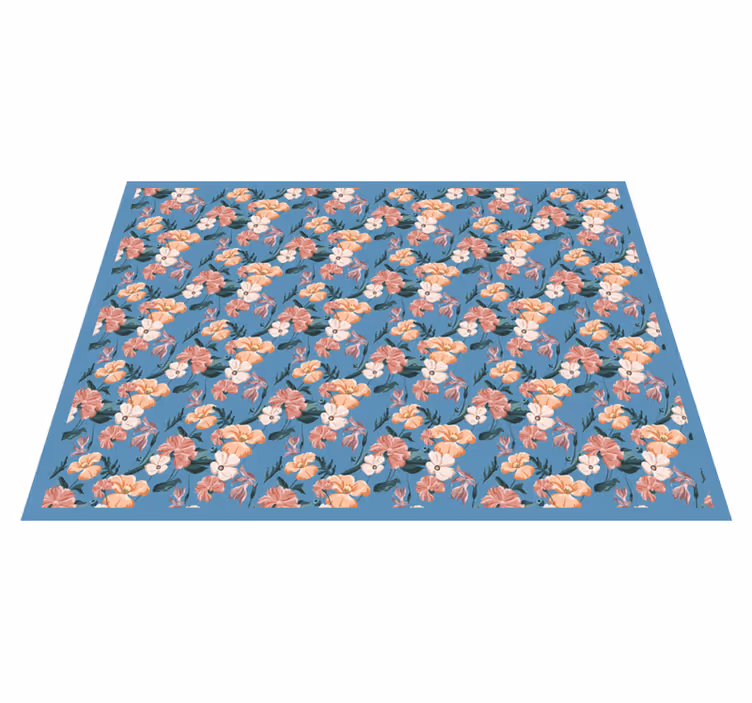 Tapis vinyle plantes motif floral - TenStickers