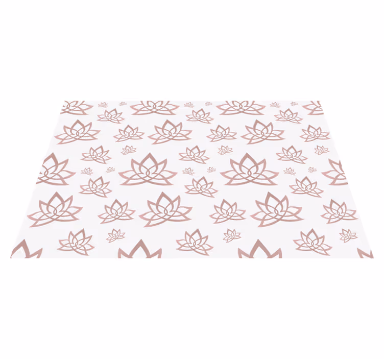 Tapis vinyle plantes motif de symétrie du lotus - TenStickers