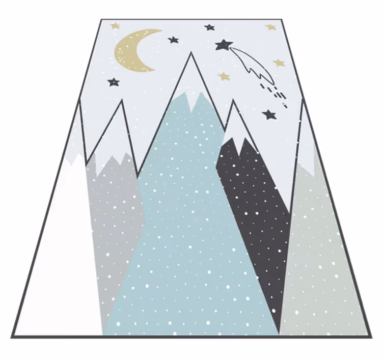 Tapis vinyle pour enfants ciel nocturne montagneux - TenStickers