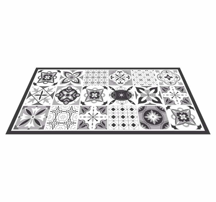 Tapis carreau de ciment vinyl ensemble de carreaux à motifs - TenStickers