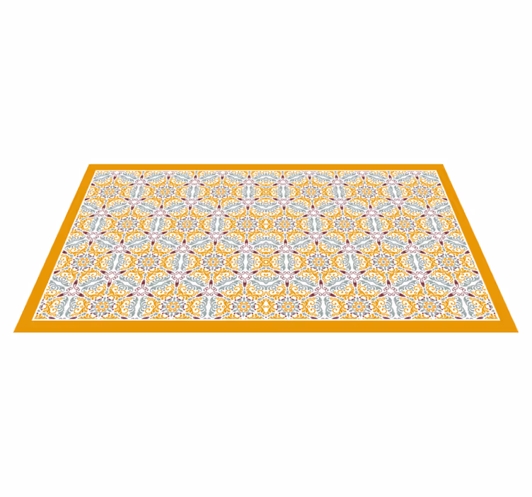 Tapis vinyle carreaux de ciment motif de mosaïque orné - TenStickers