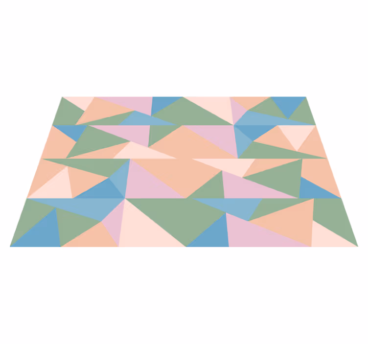 Tapis vinyle géométrique triangles pastel - TenStickers