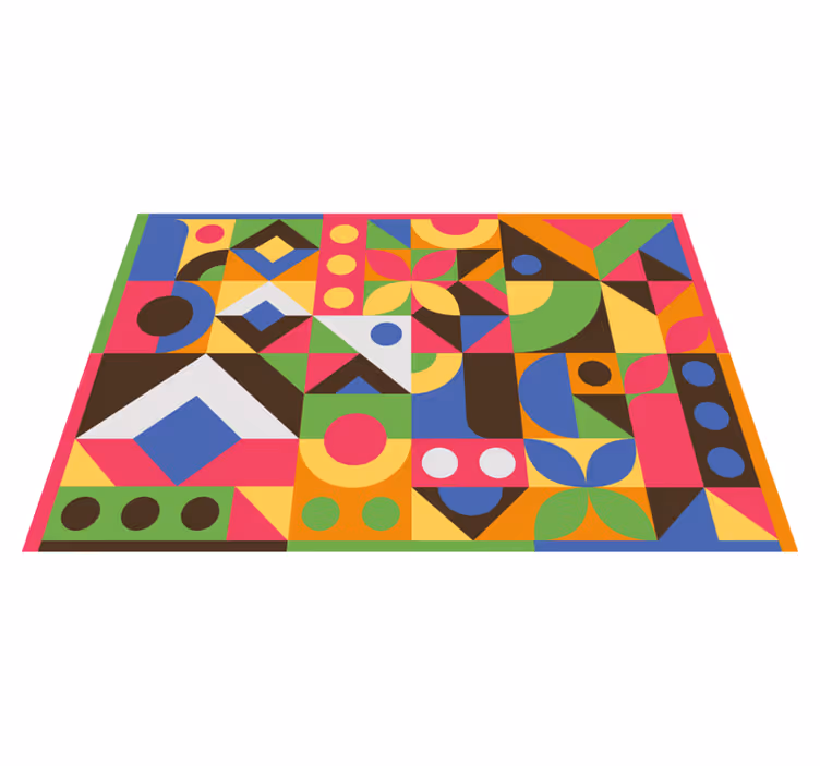 Tapis vinyle géométrique formes géométriques éclaboussées - TenStickers