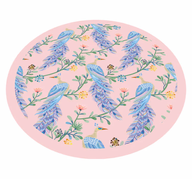 Tapis vinyle fleurs plantes à plumes - TenStickers