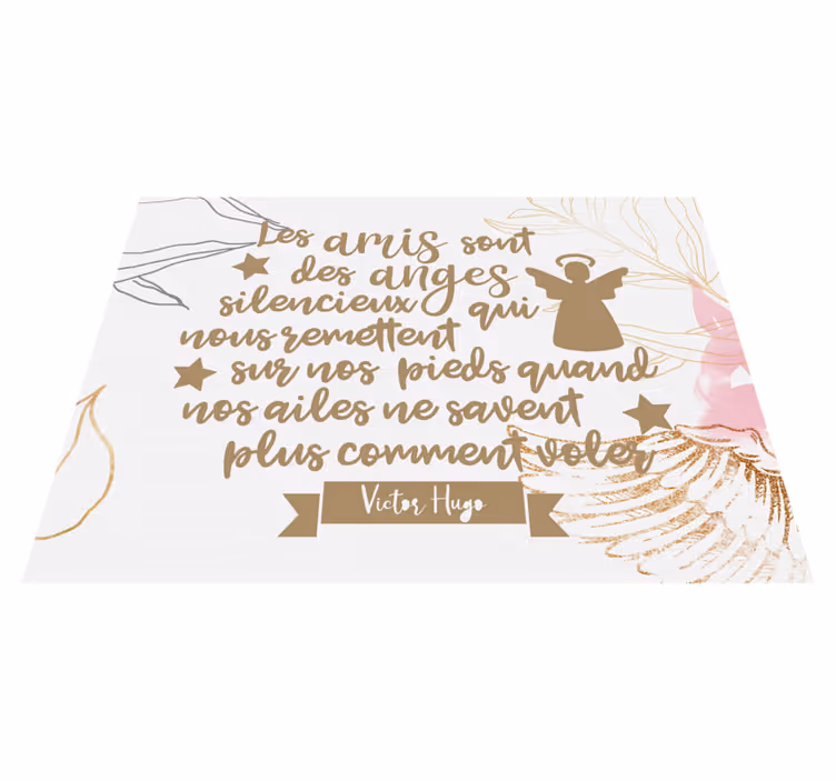 Tapis vinyle citation Citation d'amitié forte victor hugo - TenStickers