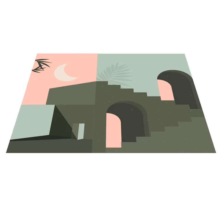 Tapis vinyle minimaliste paysage abstrait minimaliste - TenStickers